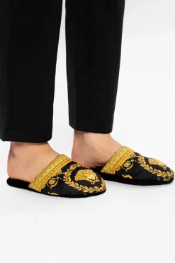 Versace Home CZARNY Bawełniane klapki