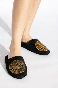 Versace Home CZARNY Klapki z głową Meduzy