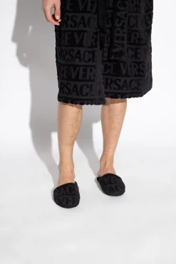 Versace Home CZARNY Klapki z logo