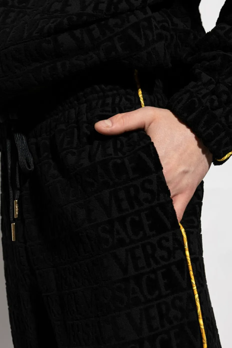 Versace Home CZARNY Spodnie z logo