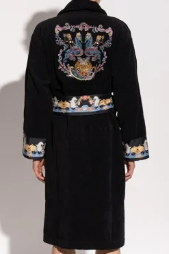 Versace Home CZARNY Szlafrok z paskiem