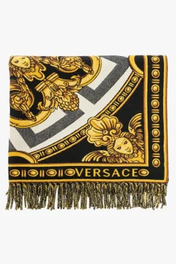 Versace Home CZARNY Wełniany koc