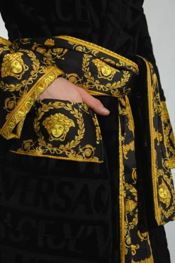 Versace Home CZARNY Wzorzysty szlafrok