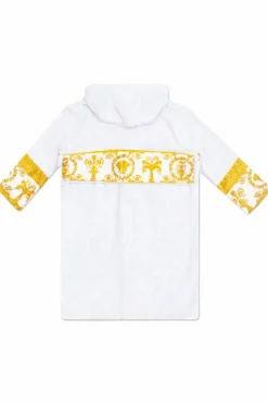 Versace Home Kids BIAŁY Wzorzysty dziecięcy szlafrok