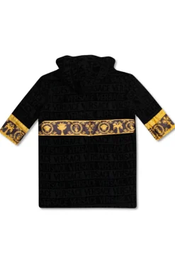 Versace Home Kids CZARNY Wzorzysty dziecięcy szlafrok