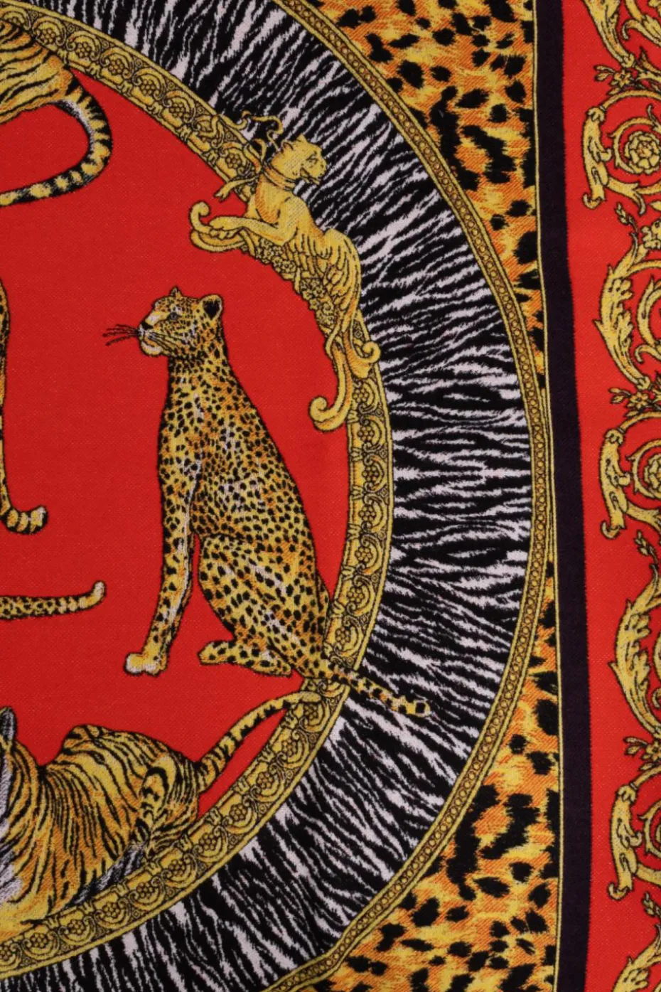 Versace Home MULTIKOLOR Wełniany koc z frędzlami