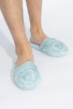 Versace Home NIEBIESKI Bawełniane klapki