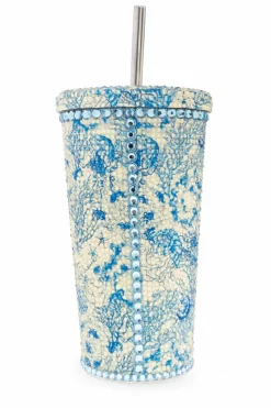 Versace Home NIEBIESKI Kupek termiczny ze słomką