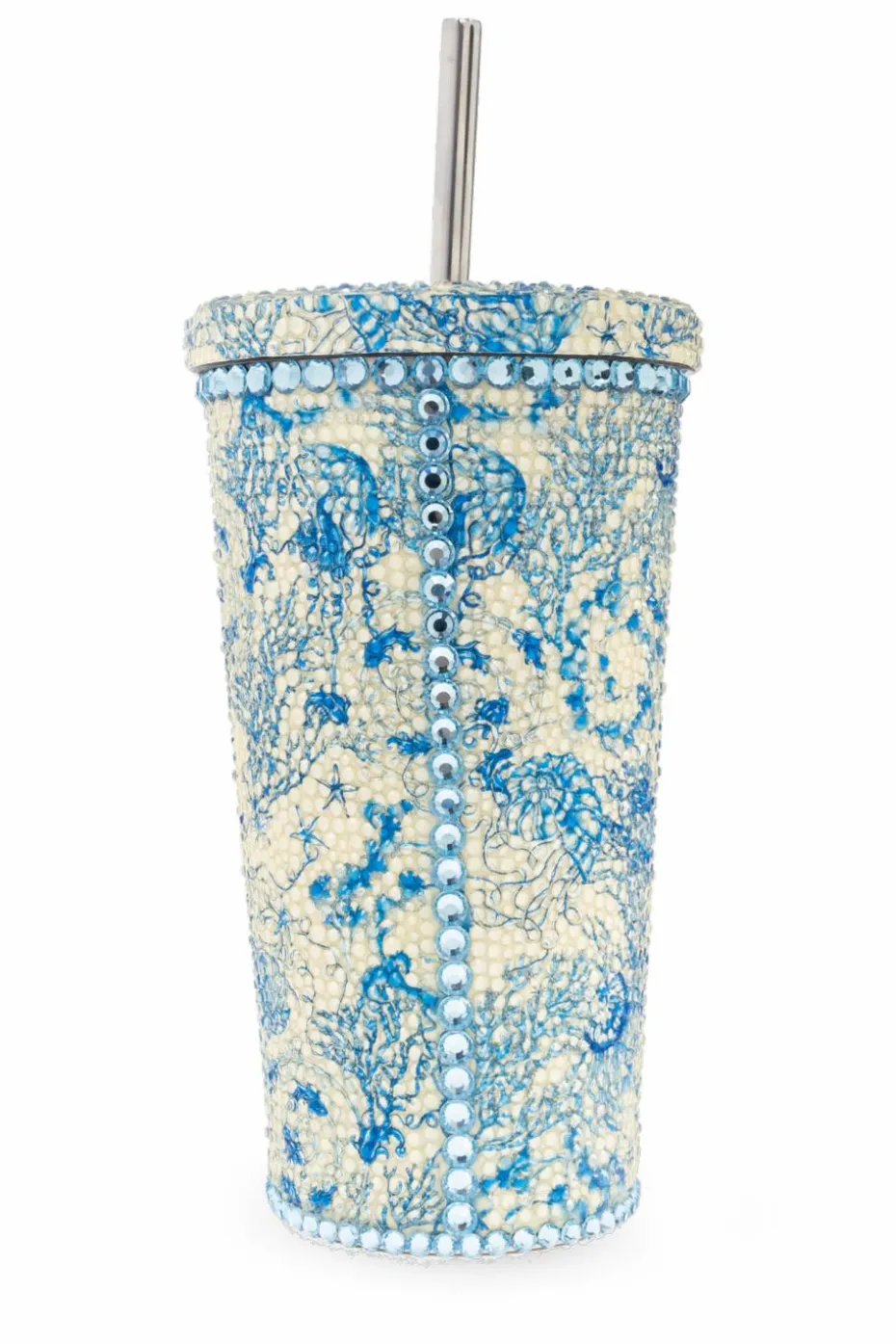 Versace Home NIEBIESKI Kupek termiczny ze słomką
