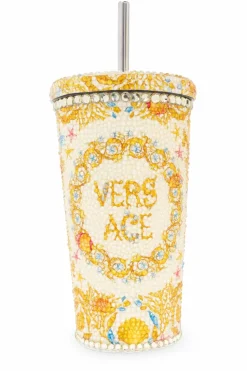 Versace Home ŻÓŁTY Kupek termiczny ze słomką