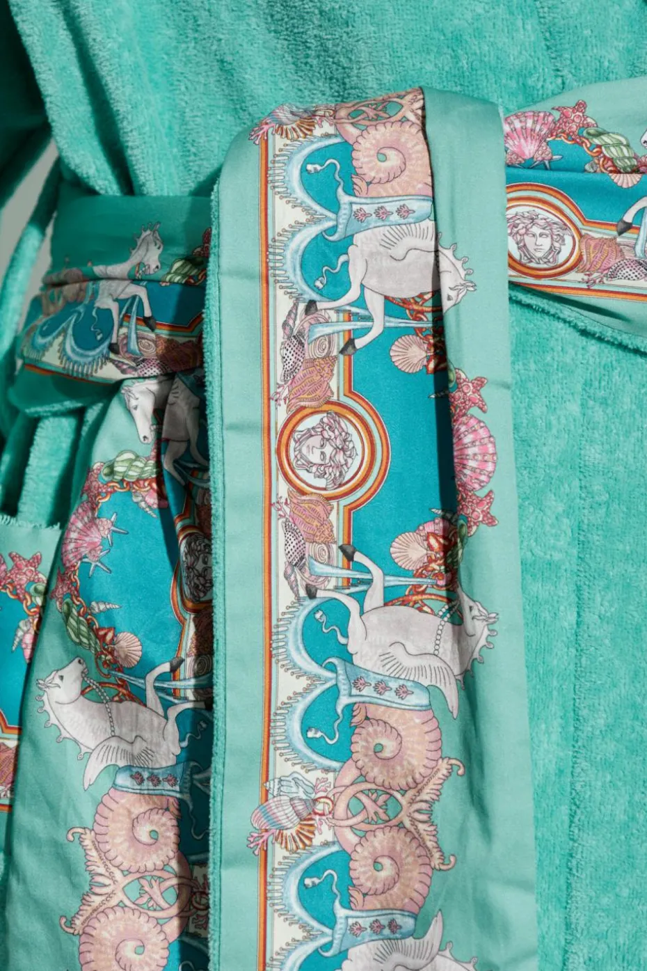 Versace Home ZIELONY Szlafrok z paskiem
