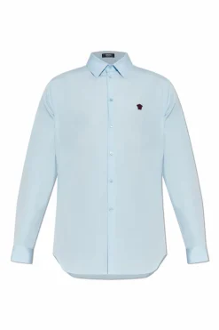 Versace jasnoniebieski Koszula z logo