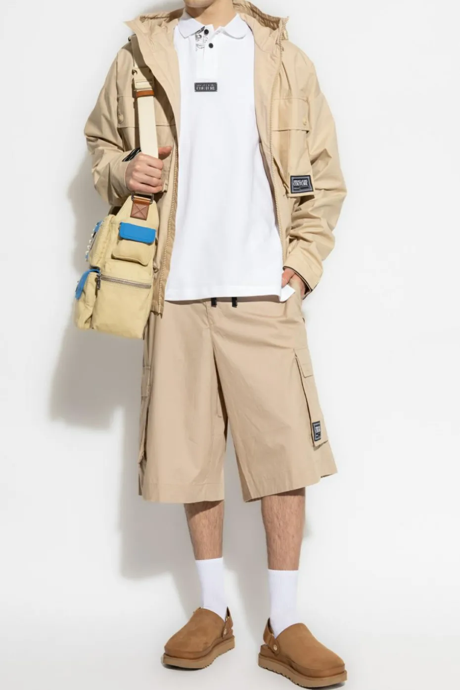 Versace Jeans Couture beżowy Szorty typu `cargo`