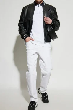 Versace Jeans Couture BIAŁY Jeansy z przeszyciem na nogawkach