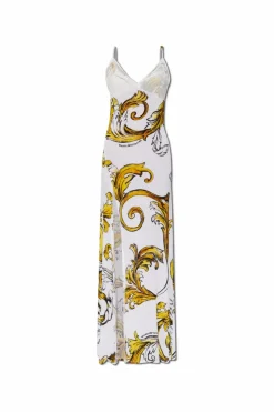 Versace Jeans Couture BIAŁY Sukienka z rozcięciem z przodu