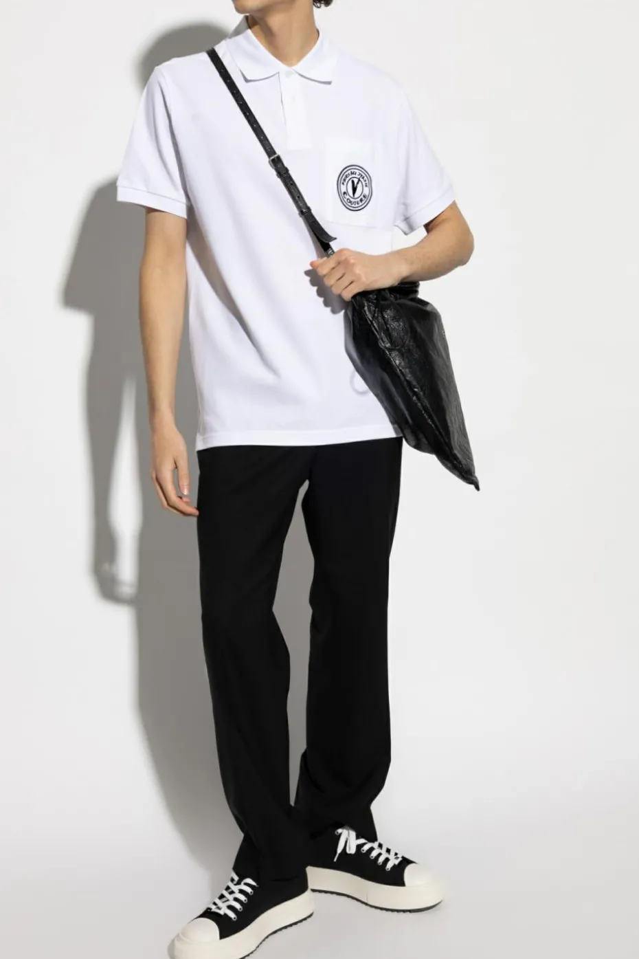 Versace Jeans Couture BIAŁY Polo z logo