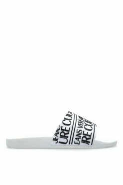 Versace Jeans Couture BIAŁY Klapki z logo