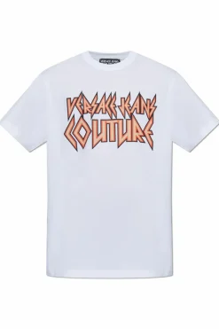 Versace Jeans Couture BIAŁY T-shirt z logo