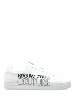 Versace Jeans Couture BIAŁY Buty sportowe z nadrukowanym logo