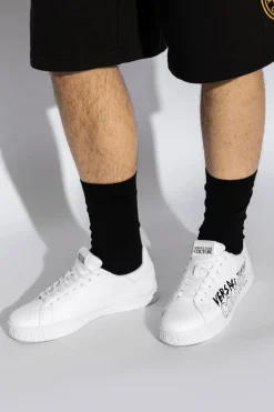 Versace Jeans Couture BIAŁY Buty sportowe z nadrukowanym logo