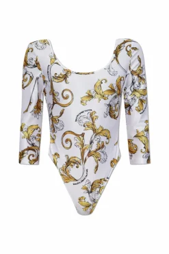 Versace Jeans Couture BIAŁY Body z nadrukiem `Barocco`