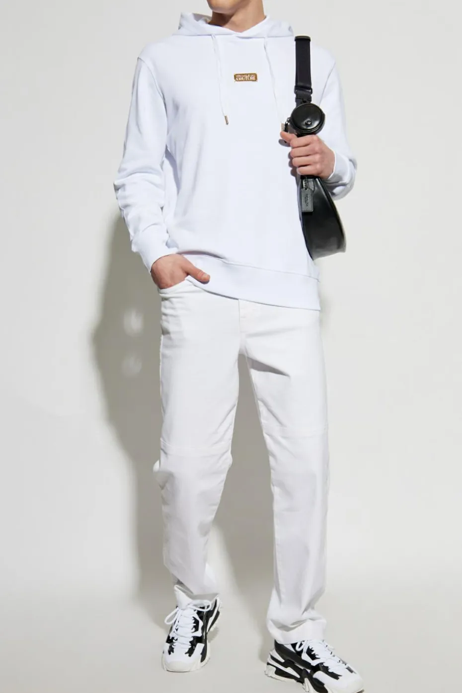 Versace Jeans Couture BIAŁY Buza z kapturem