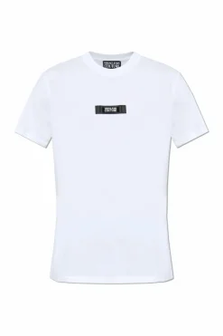 Versace Jeans Couture BIAŁY T-shirt z logo