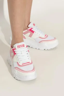 Versace Jeans Couture BIAŁY Buty sportowe z nadrukowanym logo