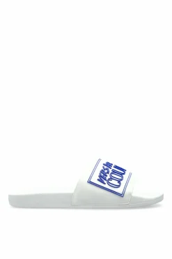 Versace Jeans Couture BIAŁY Klapki z logo