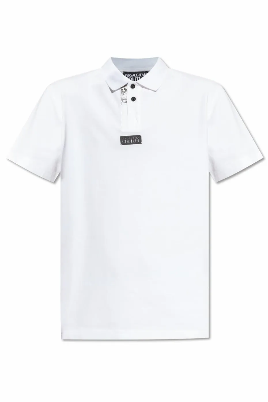 Versace Jeans Couture BIAŁY Polo z nadrukiem `Barocco`