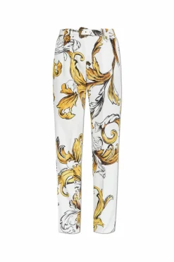 Versace Jeans Couture BIAŁY Spodnie ze wzorem
