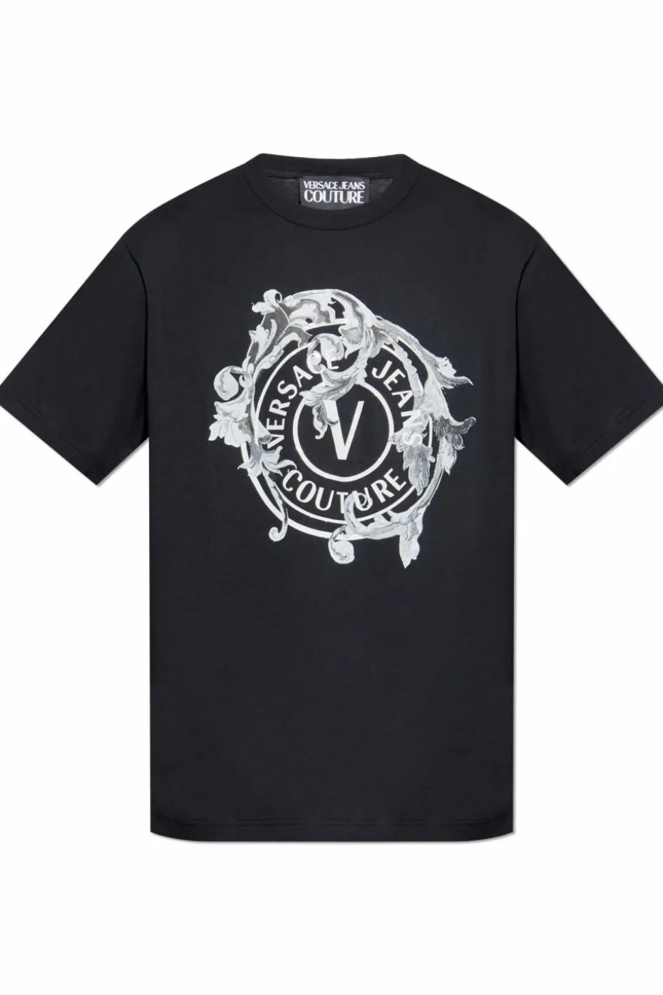 Versace Jeans Couture CZARNY T-shirt z nadrukiem