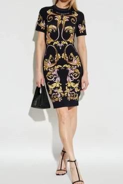 Versace Jeans Couture CZARNY Sukienka z nadrukiem `Barocco`