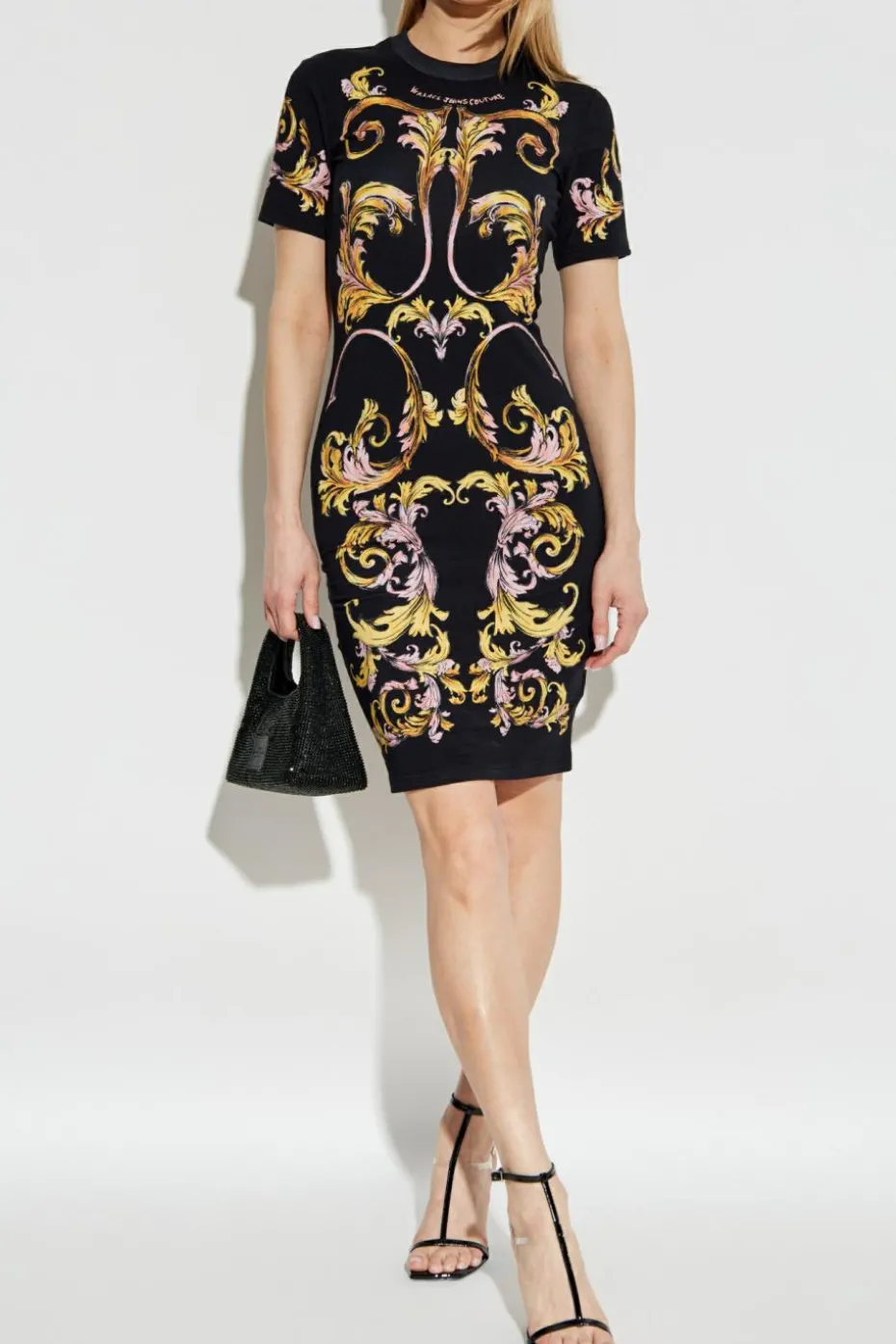Versace Jeans Couture CZARNY Sukienka z nadrukiem `Barocco`