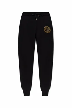 Versace Jeans Couture CZARNY Spodnie dresowe z wyszytym logo