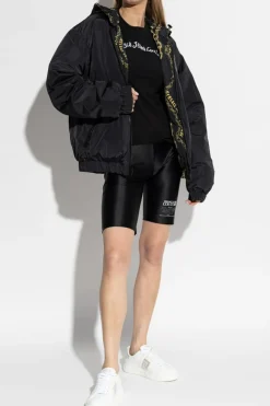 Versace Jeans Couture CZARNY T-shirt z logo
