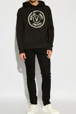 Versace Jeans Couture CZARNY Jeansy z logo