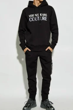 Versace Jeans Couture CZARNY Bluza z kapturem