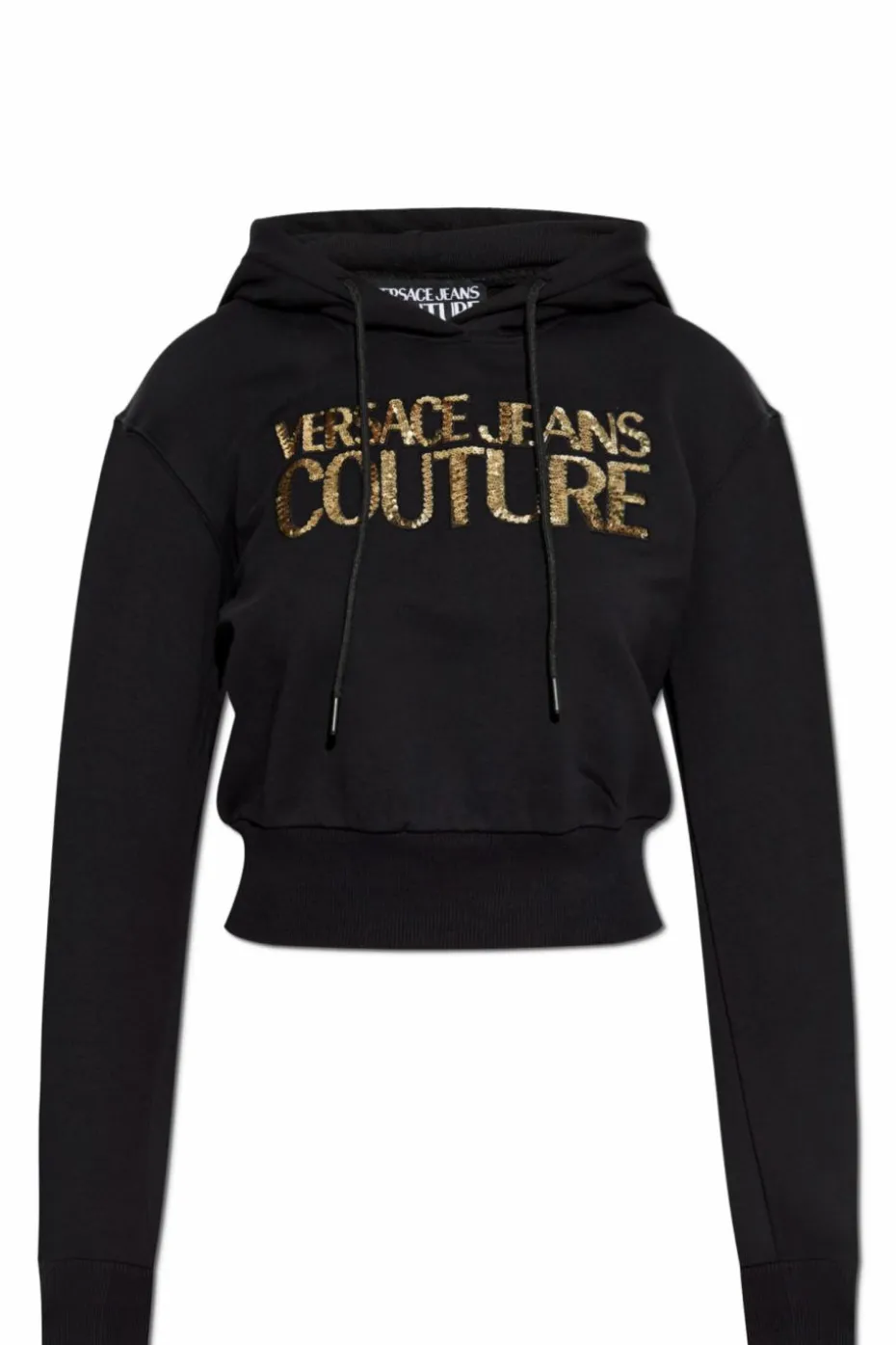 Versace Jeans Couture CZARNY Bluza z kapturem