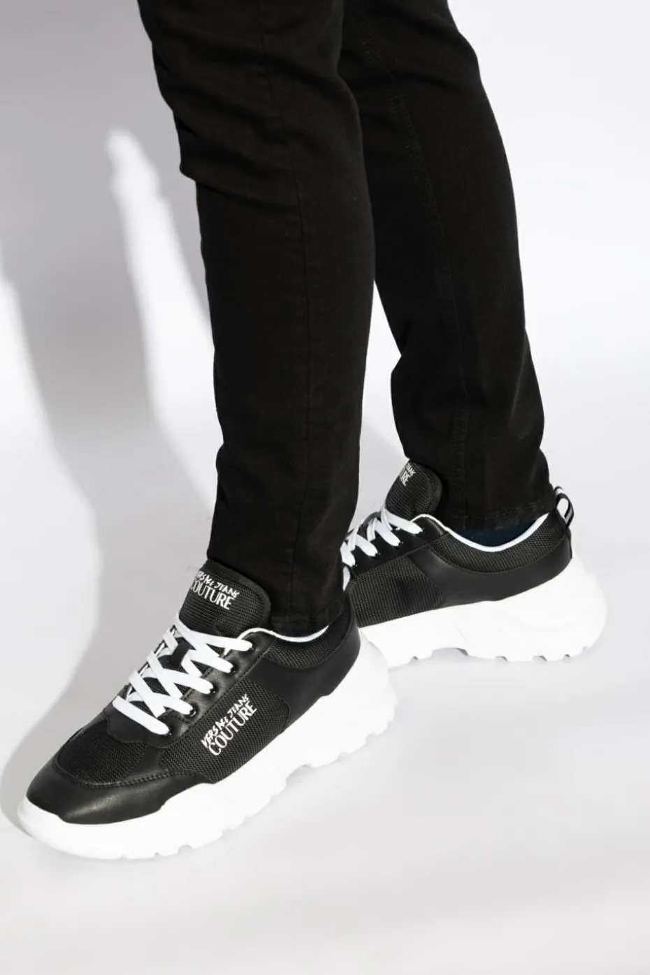 Versace Jeans Couture CZARNY Buty sportowe z nadrukowanym logo