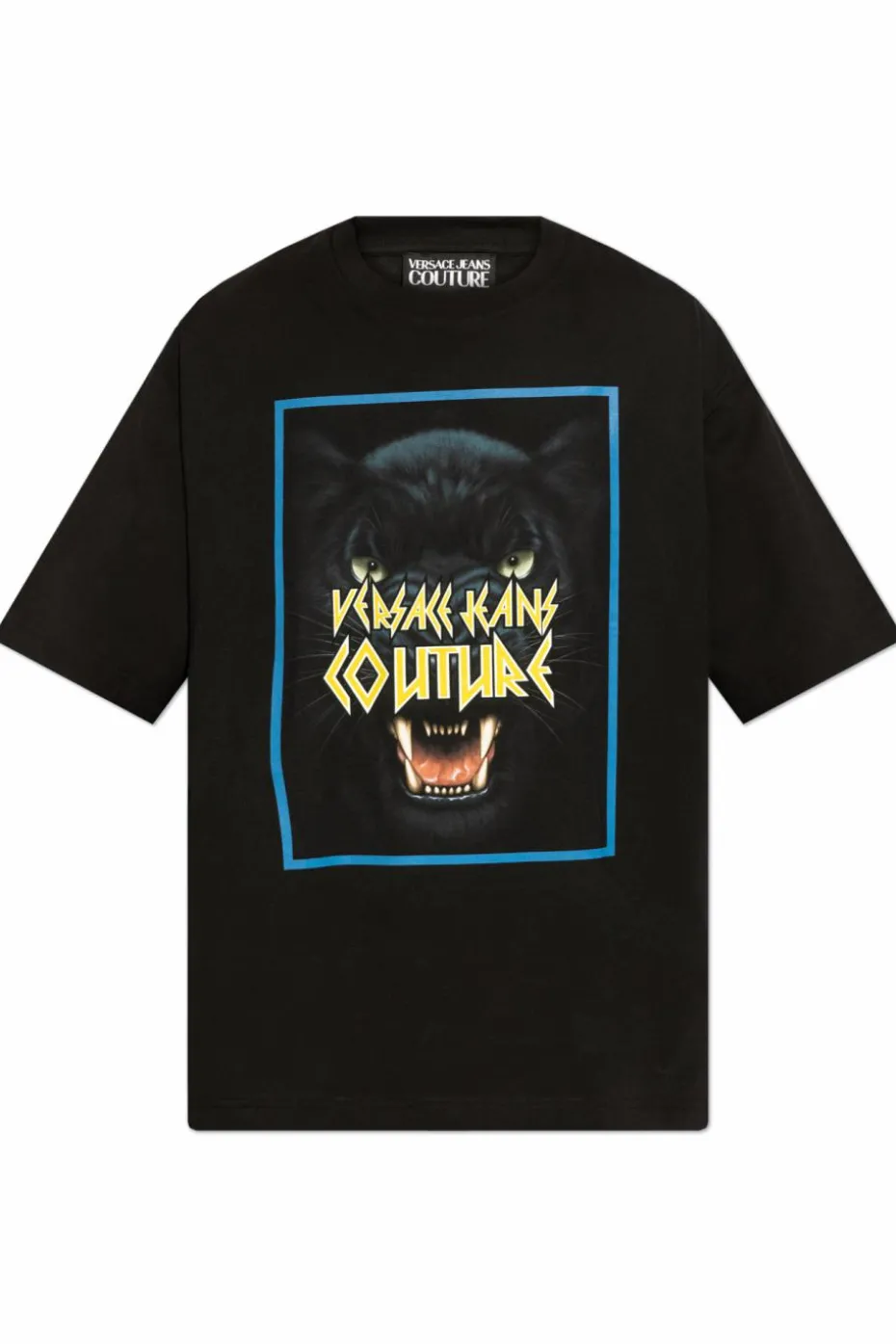 Versace Jeans Couture CZARNY T-shirt z nadrukiem