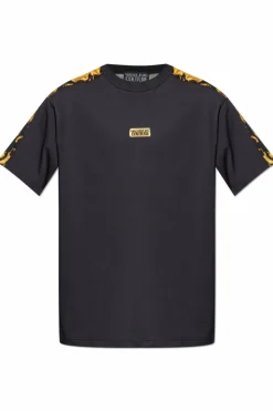 Versace Jeans Couture CZARNY T-shirt z nadrukiem `Barocco`