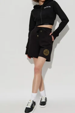 Versace Jeans Couture CZARNY Krótka bluza z kapturem