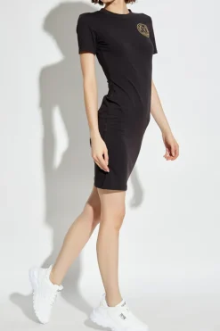 Versace Jeans Couture CZARNY Sukienka z logo