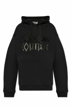 Versace Jeans Couture CZARNY Bluza z kapturem