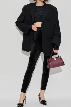 Versace Jeans Couture CZARNY Aksamitne leginsy