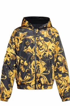 Versace Jeans Couture CZARNY Dwustronna kurtka z odpinanym kapturem