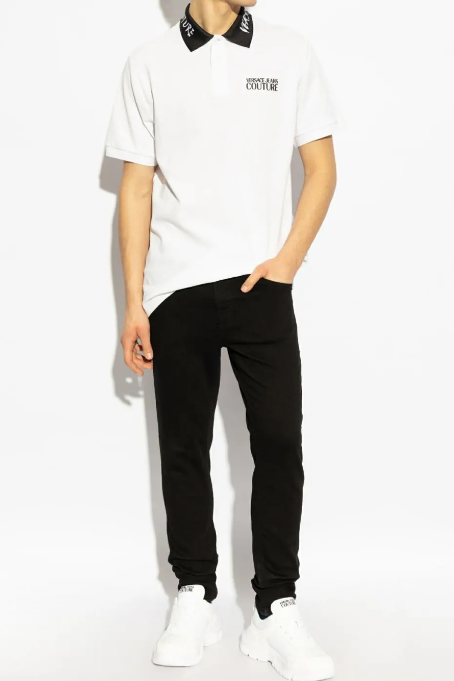 Versace Jeans Couture CZARNY Jeansy ze zwężanymi nogawkami