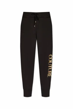 Versace Jeans Couture CZARNY Spodnie dresowe z nadrukowanym logo