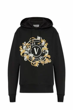 Versace Jeans Couture CZARNY Bluza z kapturem